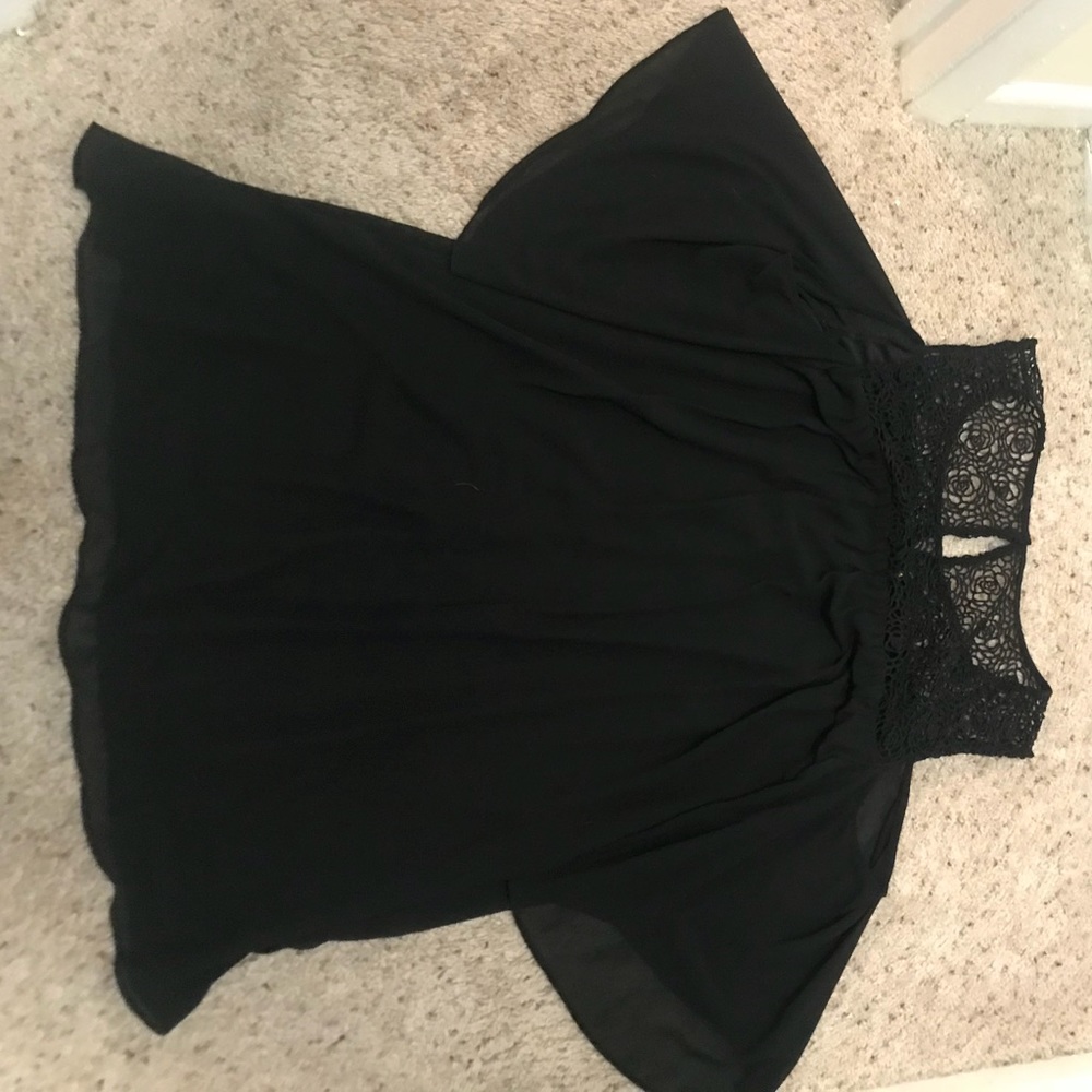 Black bell sleeve dress